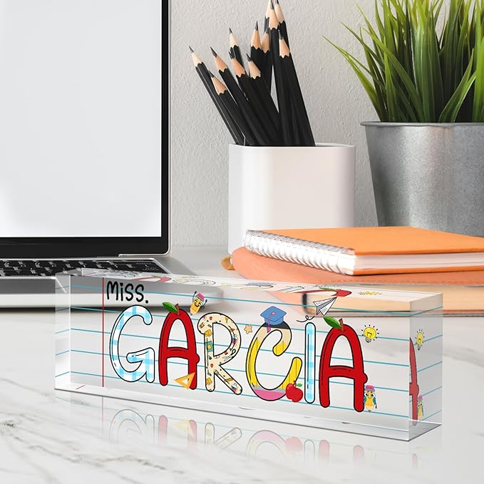Custom Acrylic Name Plate for Desk, Employee Appreciation Gifts, Personalized Office Decor, Funny Gifts for Coworkers, Boss, Teacher