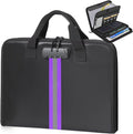 Accordion File Organizer with Combination Lock,Fireproof Expanding File Folder with Multi Pockets,13 Pockets Document Organizer with Handle & Labels,Portable Home Travel Safe Storage Letter A4 Files