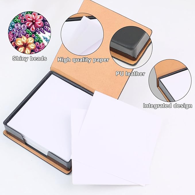 2 pcs Bird Diamond Painting Kit Note Box,Memo Paper Storage Box Diamond Art,Sticky Note Holder Diamond Art,Diamond Painting Memo Pad for Office Desk. (Bird)