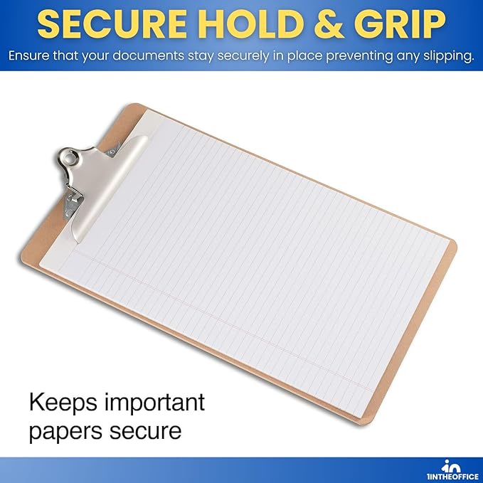 1InTheOffice Legal Size Clipboard, Heavy Duty Clipboard, Hardbound, Brown, 9x15.5 (3 Pack)