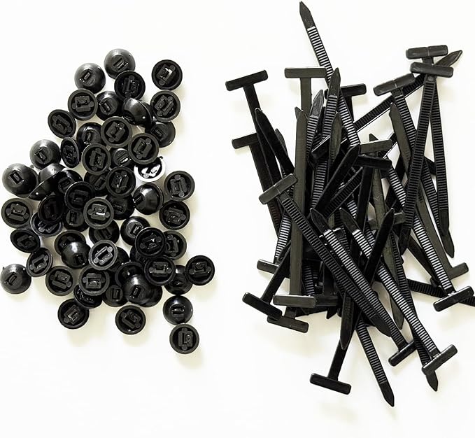 180PCS Nylon General Purpose Zip Tie Buckles with Pin and Button Design Locking Tie Mounts Heavy Duty Self Locking Zip Tie Mounts Multi Purpose Plastic Tie Tools for Automotive Daily Use