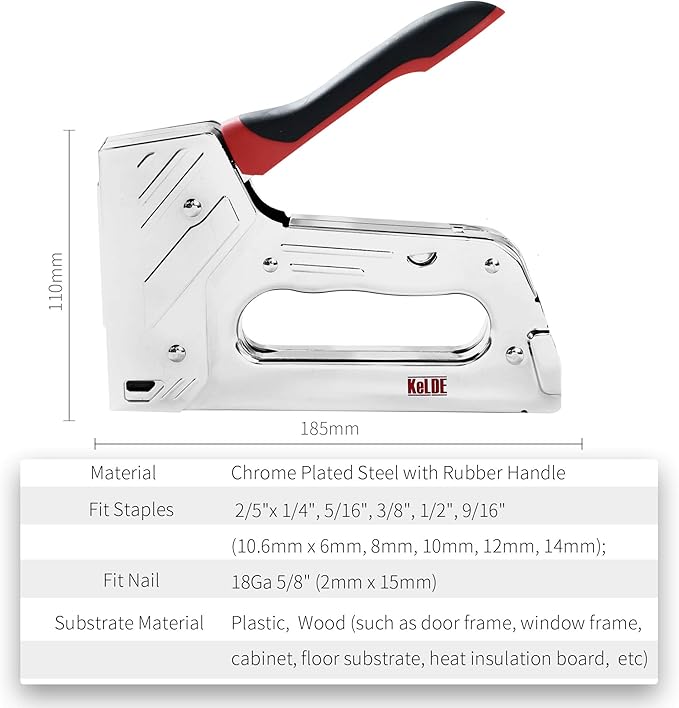 T50 Staple Gun Heavy Duty Kit - KeLDE 2 in 1 Upholstery Manual Stapler/Nail Gun with 1500pcs Staples and Brad Nails for Wood, Craft, DIY, Furniture, Carpentry, Decoration