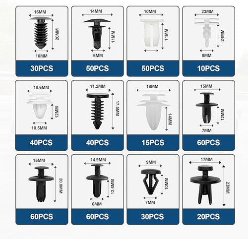 1101PCS Car Door Trim Panel Clips Kit, Car Retainer Clips Auto Push Pin Rivets Set - 32 Most Popular Sizes and 1 Pcs Fastener Remover Remover for GM Ford Mazda Chrysler Benz Subaru Toyota Honda