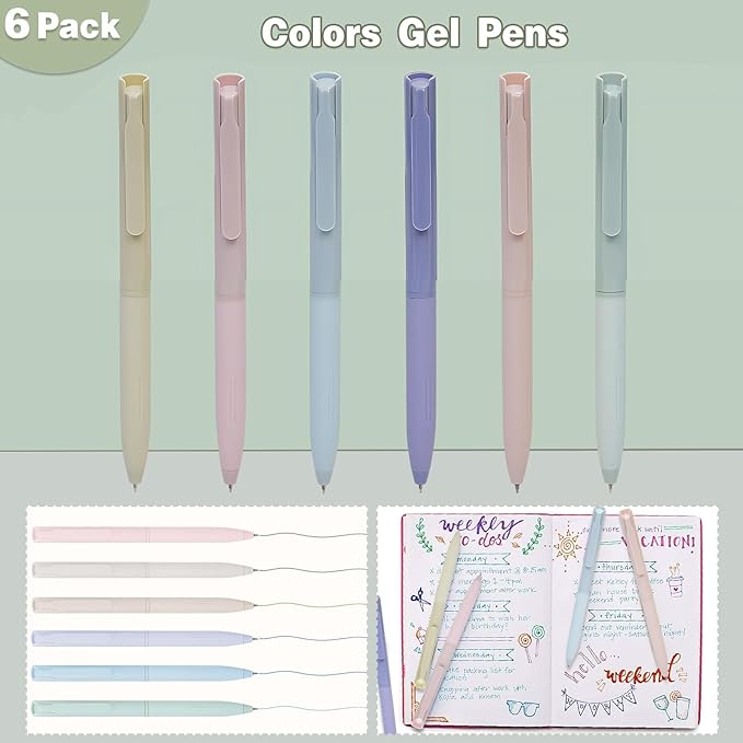 HRFGWDD 52 PCS Aesthetic School Supplies with Highlighters, Mechanical Pencils, Color Ink Gel pens, Pencil Case, Bible Study Supplies, Pens Pencils and Highlighters Set, Stationary Set for Student