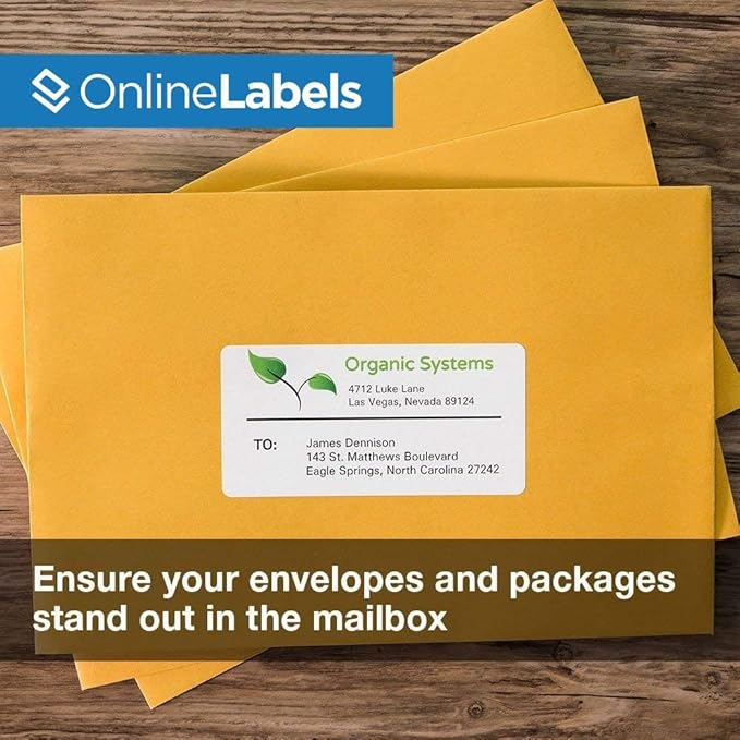 4 x 2 Rectangle Mailing Labels - Permanent, White Matte - Address, Shipping, Gift - Pack of 50,000-5,000 Sheets - Inkjet/Laser Printers - Online Labels