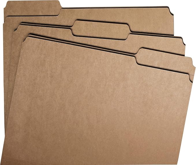 Smead Fastener File Folders, Reinforced 1/3-Cut Tabs, 1 Fastener, Letter Size, Kraft, 50 per Box (14834)