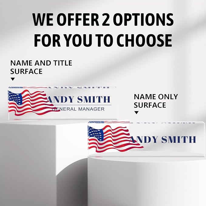 Name Plate for Desk-Personalized Name Plates for Desk-American Flag Name Plate Personalized for Office-Gifts for Boss Men Employee Appreciation Office Desk Decor (US Flag 3)