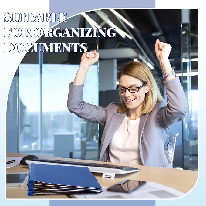 Skyygemm 60 Pcs Classification Folders Letter Size, 3 Divider Pressboard File Folder with Fasteners, Expanding File Organizer Bulk for Teachers, Clergy, Office, Church, Christmas Donations (Dark Blue)