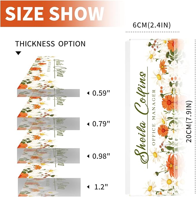 Personalized Custom Name Plate for Desk and Office, Acrylic Employee Appreciation Gift, Funny Office Decor by Daisy