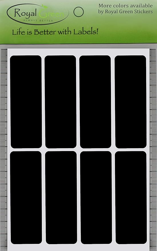 Royal Green Rectangular Stickers Color Coded Write on Labels for Organizing, Moving, & Mailing, 3x1 inch Stickers Writable Label for File Folder Tabs 800-Pack (Black)