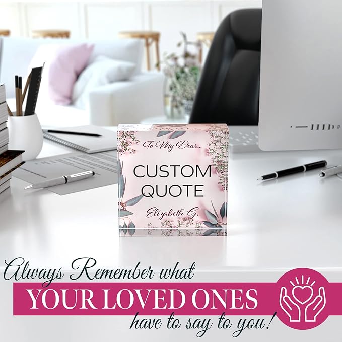 Custom Acrylic Sign Personalized, Custom Desk Name Plate, 18 Styles, (4"x4"), With Gift Box, USA Made by Acryluxe. (Glowing)