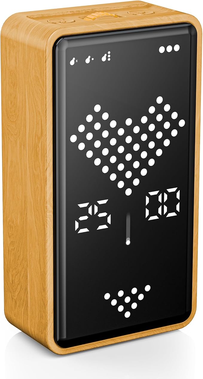 Digital Hourglass Timer, Rechargeable Magnetic Visual Timer with Large LED Display, Adjustable Volume for Classroom, Cooking, Fitness, Baking, Kids Learning & Teaching (Wood Grain Design)