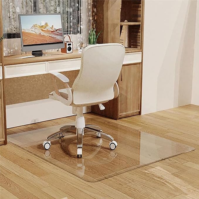 MESAILUP Office Chair Mat 48" x 60" for Carpet and Hardwood Floor, Beveled Edge for a Smooth Glide and Easy Roll On/Off, Heavy Duty and 4 Pcs Non-Slip Pad Floor Protector Ultimate Desk Chair Mat