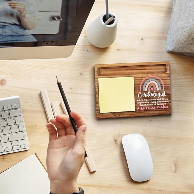 Cardiologist Sticky Note Holder, Cardiology Office Decor, Cardiologist Thank You Appreciation Gifts for Women Self-Stick Note Pad Holders WPP106