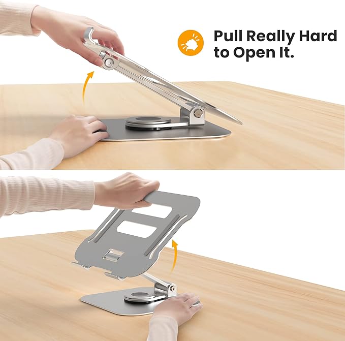 Laptop Stand Adjustable Height to 11.8 inch Rotate 360° Foldable Portable Multi-Angle iPad Stand BSL902S