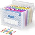 ABC life 12 Pockets Accordion File Organizer Expanding File Folders, Portable Monthly Bill Receipt Document Organiser, Expandable Accordian Filing Folder Letter A4 Size, Colored Tabs (Blue)