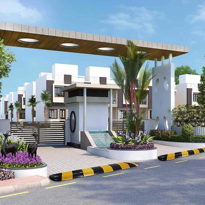 6 Feet Rubber Speed Bumps 1 Pack 2 Channel 27000Lbs Load Capacity 72" Traffic Speed Humps with 4 Bolt Spike for Asphalt Concrete Gravel Driveway