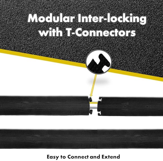 Kable Kontrol Drop Over Floor Cord Cover – 60” Inch Long 1 Channel Cable or Wire Protector – 30 Pcs Bulk Pack - Rubber Ramp for Indoor and Outdoor Use – Gray