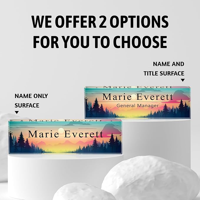 Custom Name Plate for Desk | Personalized Desk Name Plate | Personalized Boss Employee Appreciation Gifts | Acrylic Name Plate Office Desk Accessories