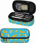 Banana Pencil Holder Bag Yellow Blue Dots Pencil Case College Office Organizer for Teens Adults