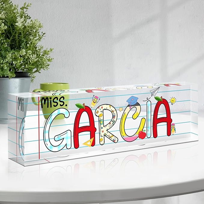 Custom Acrylic Name Plate for Desk, Employee Appreciation Gifts, Personalized Office Decor, Funny Gifts for Coworkers, Boss, Teacher
