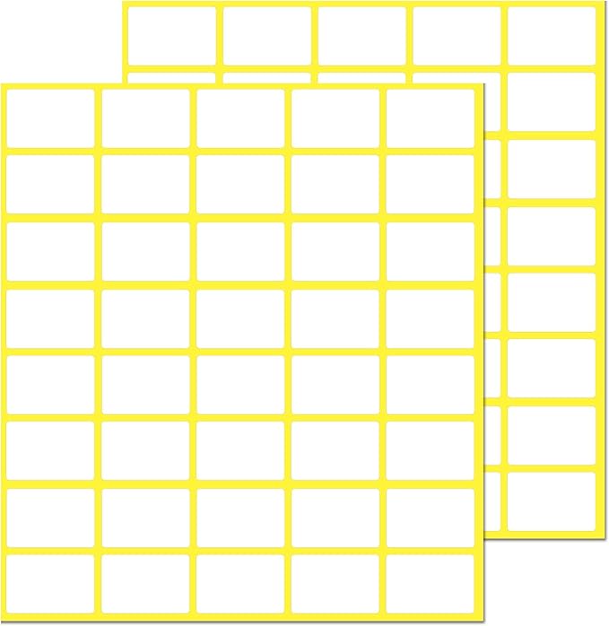 1000 Pack, 0.5" x 0.75" - White Labels Stickers for Writing, Price Stickers