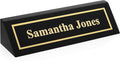 Providence Engraving Personalized Wood Desk Name Plate for Office with Custom Laser Engraved Piano Finish Desk Wedge in Black, 2X8