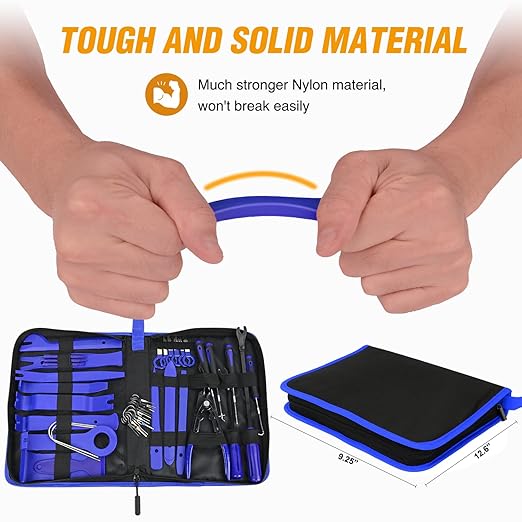 GOOACC 330Pcs Trim Removal Tool, Auto Push Pin Bumper Retainer Clip Set Fastener Terminal Remover Tool Adhesive Cable Clips Pry Kit Car Panel Radio Removal Auto Clip Pliers, Blue