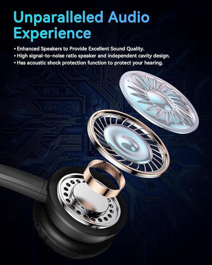 USB Headset with Microphone, Computer Headphones for PC Laptop, Wired Work Headset with Noise Canceling Microphone & In-line Control for Home Office, Teams Meetings, Online Class, Call Center, Zoom