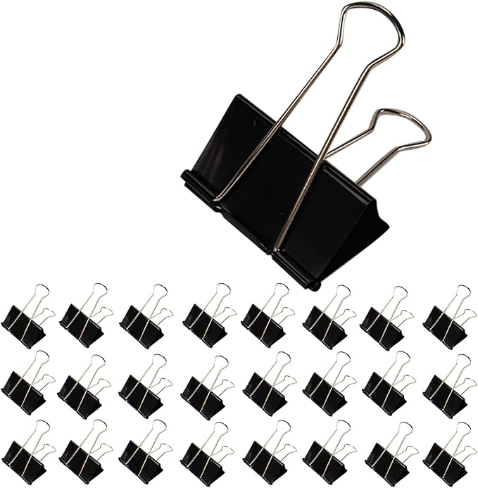 Aumsica Jumbo Binder Clips 3 Inch - Extra Large Binder Clips 24 Pack, Heavy Duty Office Binder Clips for Paper, Documents, School & Office Supplies (24, 3 inch)