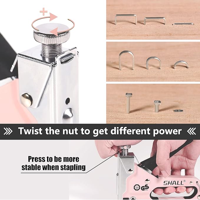 SHALL Staple Gun Heavy Duty, 3-in-1 Upholstery Staple Gun Kit with 3000 Staples, Stapler Remover, Manual Brad Nailer with Specific Staples Outlet Position Indicator