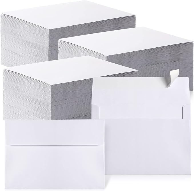 Fainne 800 Pcs White Envelopes Self Adhesive Printable Envelope Bulk for Invitation, Wedding, Baby Shower, Photography, Thank Note, Postcard, Greeting Card, Mailing, Graduation (A2 5.75 x 4.375 Inch)