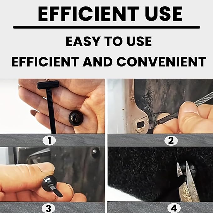 50Pcs Nylon Universal Cable Tie Buckle, Self-Locking Zip Ties Holder, Upgrade Multipurpose Plastic Cable Ties Tool, for Auto Repairing Quick Fix (50) (50)