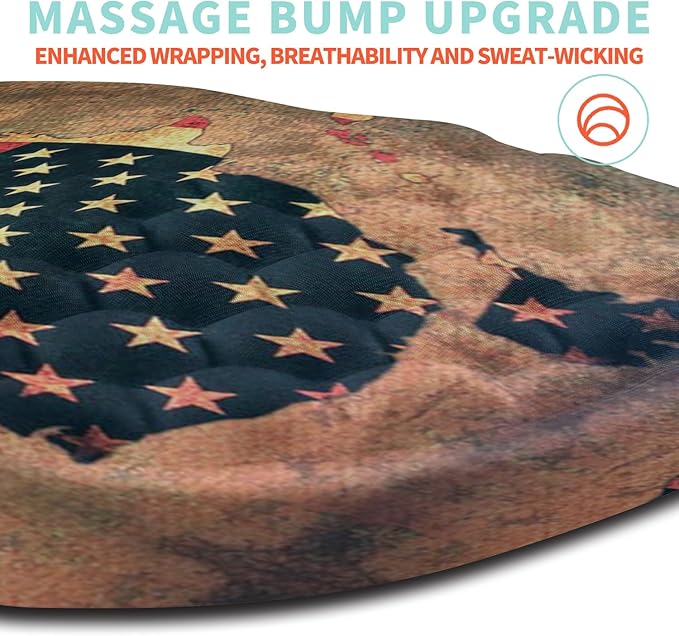 Ergonomic Mouse Pad Wrist Support with Memory Foam Massage Bulge, Carpal Tunnel Pain Relief Mousepad Wrist Rest for Mouse(12x8 inch, USA Flag Map)