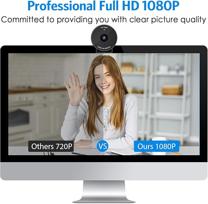 EMEET C950 1080P Webcam - USB Webcam with Microphone & Physical Privacy Cover, Noise-Canceling Mic, Auto Light Correction, Fixed Focus, Ultra Web Cam w/ 70°View for Meeting/Online Classes/Zoom/YouTube