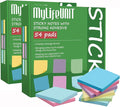 MyLifeUNIT Sticky Notes 3x3, Bulk Pack 108 Note Pads 10800 Sheets for Daily Reminder, Self-Stick Notes with 6 Assorted Colors for Office Home Notebook Supplies