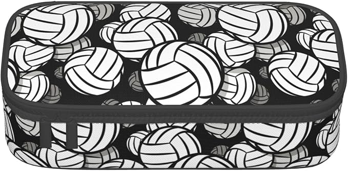 Volleyball Ball Pattern Pencil Case Big Capacity Storage Pencil Pouch Stationery Bags With Zipper Portable Pen Holder Box Organizer For Boys Girls Teens Student College School Office Supplies