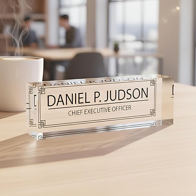 Custom Acrylic Name Plate Personalize Desk Plaque for Office Hospital Teacher Decoration Display