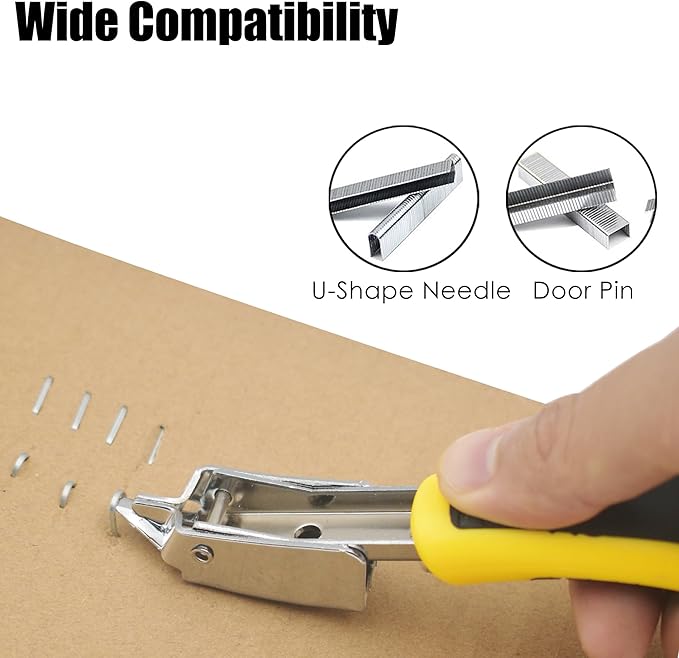 GEARLINTON Staple Remover Heavy Duty Tack Puller with Double Pronged Head, Industrial Staple Remover Upholstery Tool for Furniture, Floor, Carpet, Carton (Red Handle)