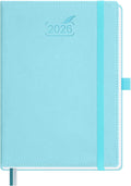BEZEND 2026 Planner Weekly and Monthly (6" x 8.5") Daily Calendar with Hourly Timeslots & Tabs (Jan-Dec) Note & Expenses, Pen Holder, Inner Pocket, Vegan Leather Hardcover - Sky Blue
