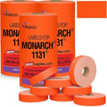 Perco Fluorescent Red Pricing Labels for Monarch 1131 Price Gun – 3 Sleeves, 24 Rolls Value Pack - 60,000 Price Marking Labels – with Ink Rolls Included
