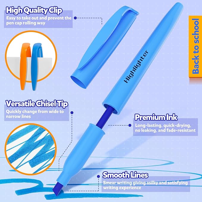ZERDROFY 192 Count Highlighters Assorted Colors Bulk - No Bleed Dry-Quickly Chisel Tip 6 Colors Highlighter Markers Set for Kids Adults, Classroom Office Must Have, Back to School Supplies for Teacher