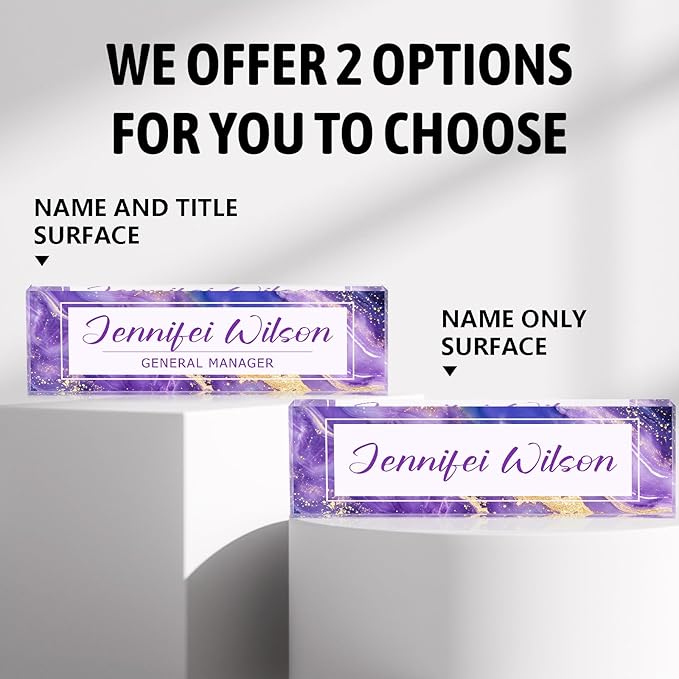 Name Plate for Desk-Personalized Name Plates for Desk-Name Plate Personalized for Office-Gifts for Teacher Boss Employee Appreciation Office Desk Decor (purple C), MYDZBJMT1009