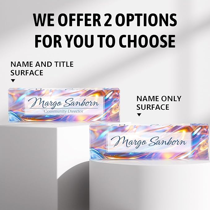 Personalized Name Plate for Desk Custom Acrylic Desk Name Plate Custom Employee Appreciation Gifts Office Gifts for Women, Men, Boss, Coworkers, Teacher, Nurse (Colored Glaze)