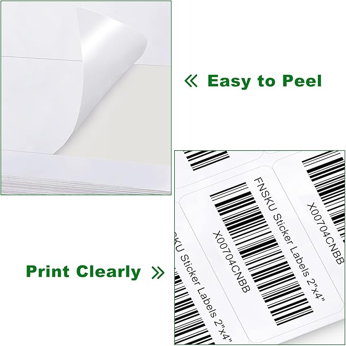 Label Stickers 2x4, 5000 Strong Adhesion Address Mailing Labels, Matte White Printable 8.5 x 11 Lable Sticker Paper for Laser Inkjet Printer, 10 Up Small Shipping Labels Per Sheet (500 Sheets)