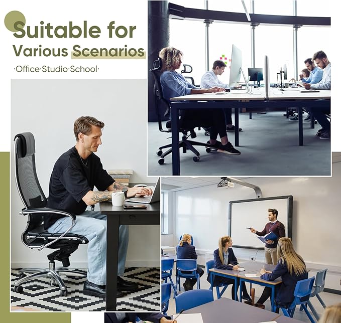Furnbar Office Chair Mat for Carpet & Hardwood, Upgraded 45" x 60" Tempered Glass Chair Mat for Office Home, with 4 Anti-Slip Pads