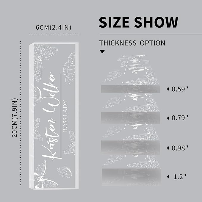 Personalized Desk Name Plates, Acrylic Engraved Name Plate for Desk, Custom Office Gifts & Desk Decor for Women Men, Employee Appreciation Gifts for Boss Teacher Nurse