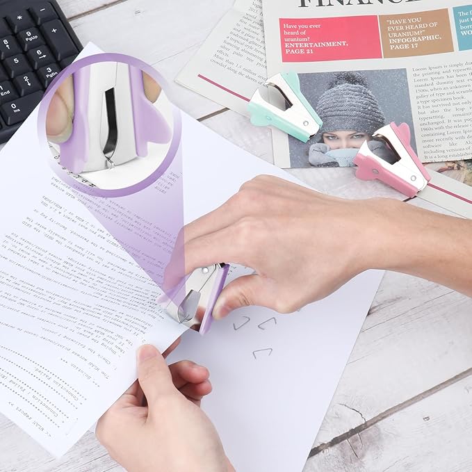 3 PCS Staple Puller Removal Tool,Professional Stapler Puller Staples Removal Tools for School Office Home,Claw Staple Remover(Pink,Blue,Purple)