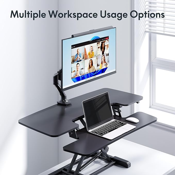 FlexiSpot Monitor Stand, 17 to 30 Inch Monitor Mount up to 11 lbs for Office Home Gaming, Heavy Duty Gas Spring Vesa Mount with C Clamp and Grommet Base, Black