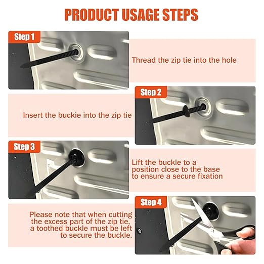 180 PCS 2026 New Upgrade Nylon Universal Cable Tie Buckle, with Clear Storage Box, Double-Sided Style Cable Tie Buckle, 5.91IN Extended Length Zip Tie for Car Repair (Fender, Bumper, Trunk Liner)
